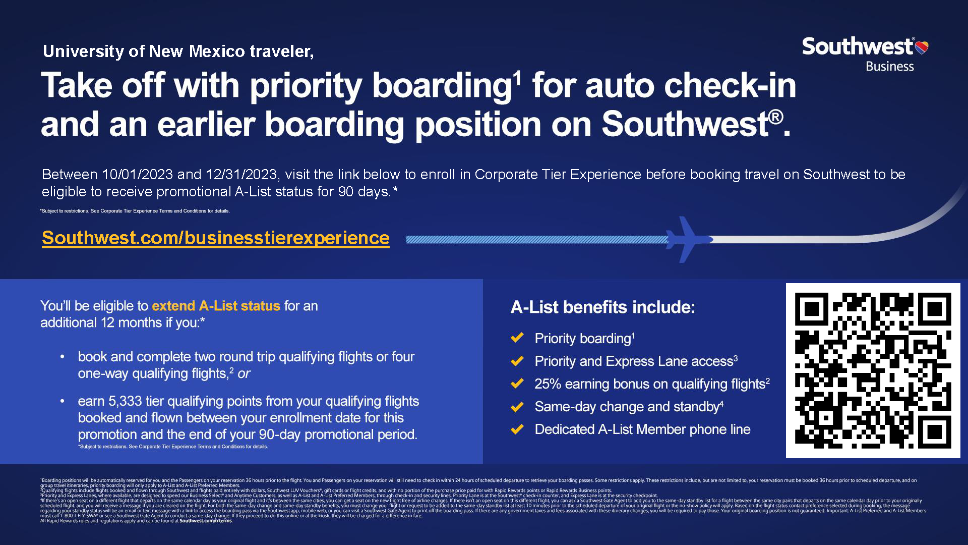 southwest airlines a list promotion